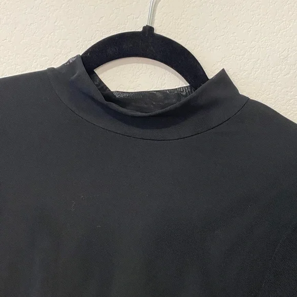 Women’s Long Sleeve BodyCon Mini Dress Sheer Mesh Club Cocktail Dress - Picture 3 of 6